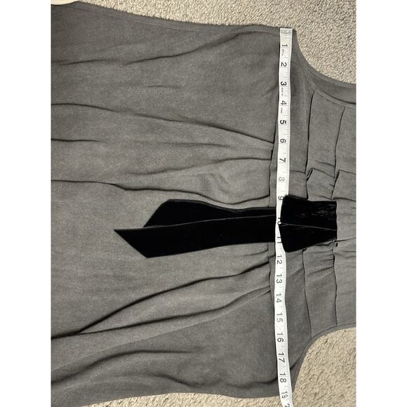 Theory Sleeveless Ruffles Top With Velvet Bow Gray SZ Medium Viscose Office Wear - Picture 6 of 7